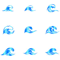 set of premium marine lines designed with luxurious gradients using aesthetic, curved, and dynamic form concept