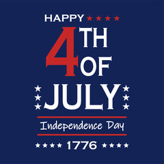 4th of July banner Vector illustration. Happy Independence Day, US flag with text