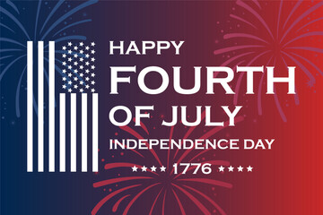4th of July banner Vector illustration. Happy Independence Day, US flag with text
