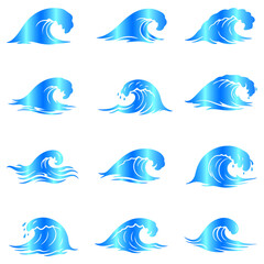 set of sea waves modern seascape abstractions echoing natural fluid motion using fluid, organic, and flowing vector