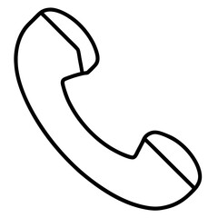 Classic telephone receiver handset icon for communication and customer service