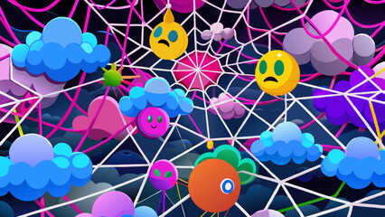 Surreal Logic Webs &ndash; Abstract Dream Fog Vector with Cognitive Color Flow.