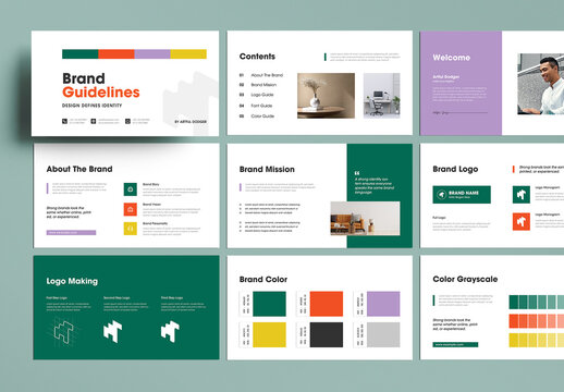 Modern And Clean Retro Brand Guideline Presentation Template