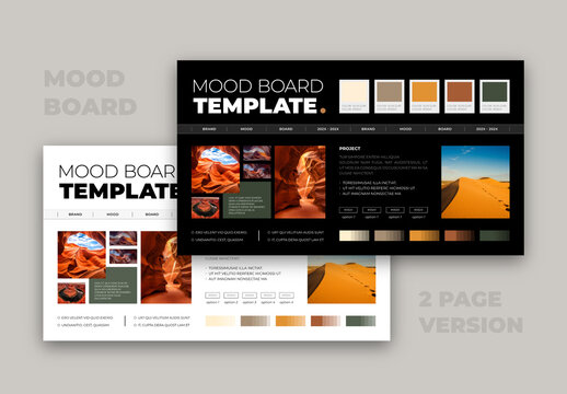 Mood Board Template Clean and Minimal Photo Collage Layout