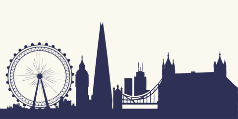 Obraz premium silhouette city skyline on white background