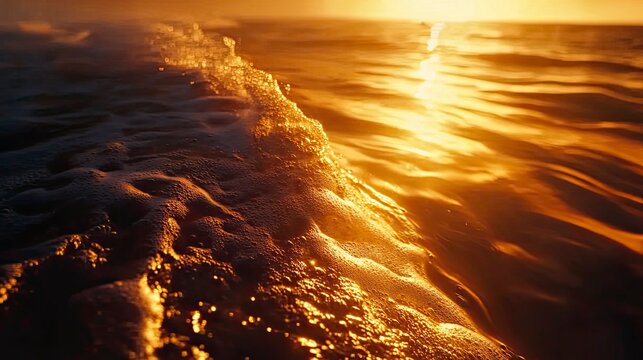 Golden sunrise ocean wave