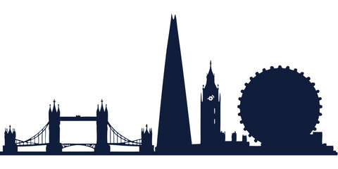 Fototapeta premium silhouette city skyline on white background