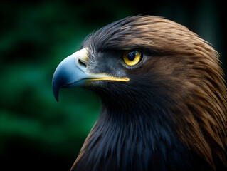 Naklejka premium stunning close-up of a bird of prey (e.g., eagle or hawk) with sharp talons and intense gaze