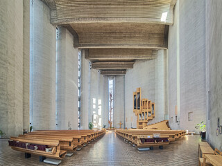 Interior of Kaleva Church in Tampere, Finland