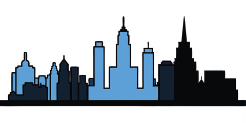 Naklejka premium silhouette city skyline on white background