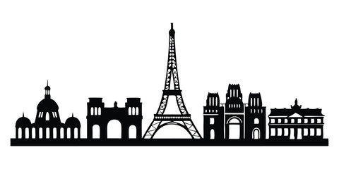 Obraz premium silhouette city skyline on white background