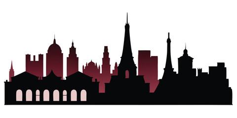 Fototapeta premium silhouette city skyline on white background