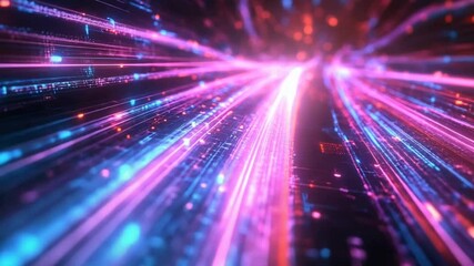 Abstract digital light trails creating a vibrant futuristic background - Powered by Adobe