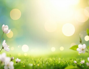 Obraz premium Serene blossoms in a sunlit meadow nature scene outdoor setting soft focus tranquil atmosphere for relaxation