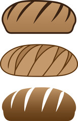 Loaf of Bread Glass Colorful Vector Illustration Design Collection