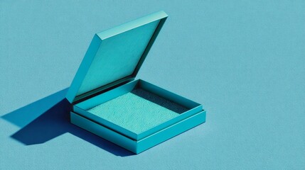 Vibrant blue box with green lid, ideal for storage or gifting. isolated on white.