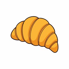 Delicious croissant pastry isolated on white background