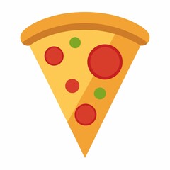 Single slice of pizza isolated on white background