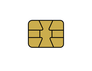 Credit card chip icon – smart payment security vector illustration
