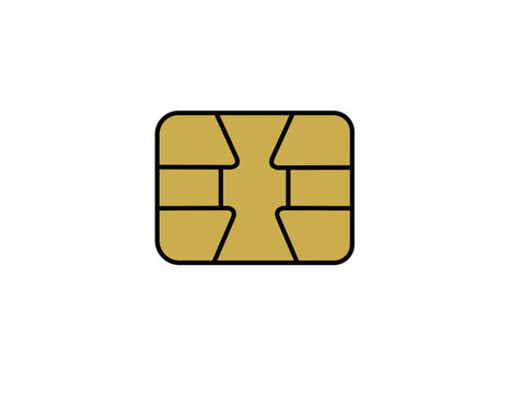 Credit card chip icon &ndash; smart payment security vector illustration