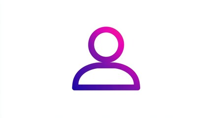 Modern gradient purple and blue person icon for user profile, avatar, or account representation in digital design