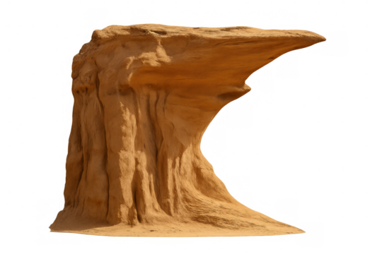 Irregular geological landmark standing alone, smooth silhouetted rocky outcrop ready for digital editing projects