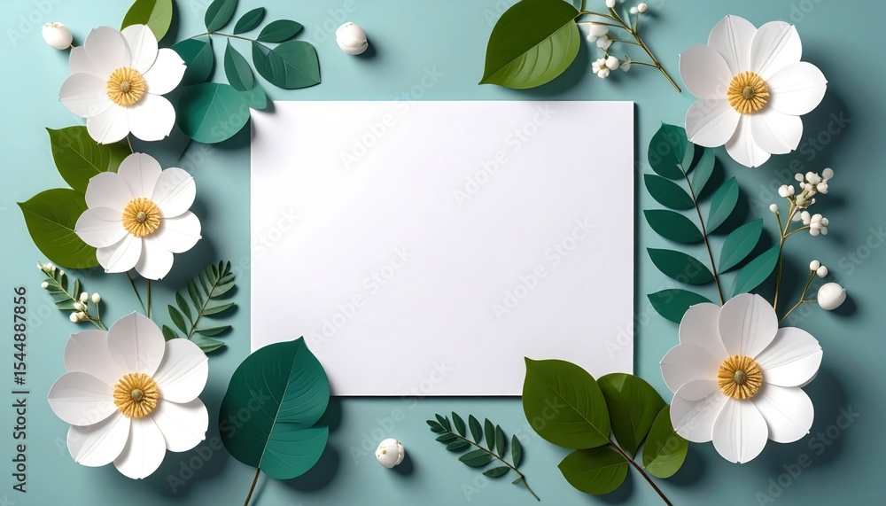 Poster floral arrangement with empty space for text studio setting digital image serene environment top vie