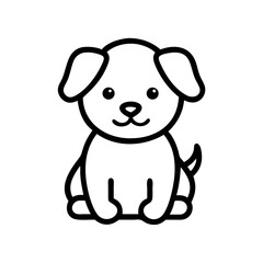 Minimal dog paw print seamless pattern, line art, vector 