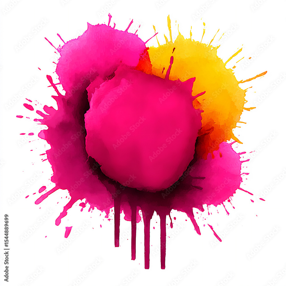 Poster energetic summer background with abstract splatter patterns in bright and contrasting summer colors