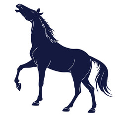 silhouette horse on white background 