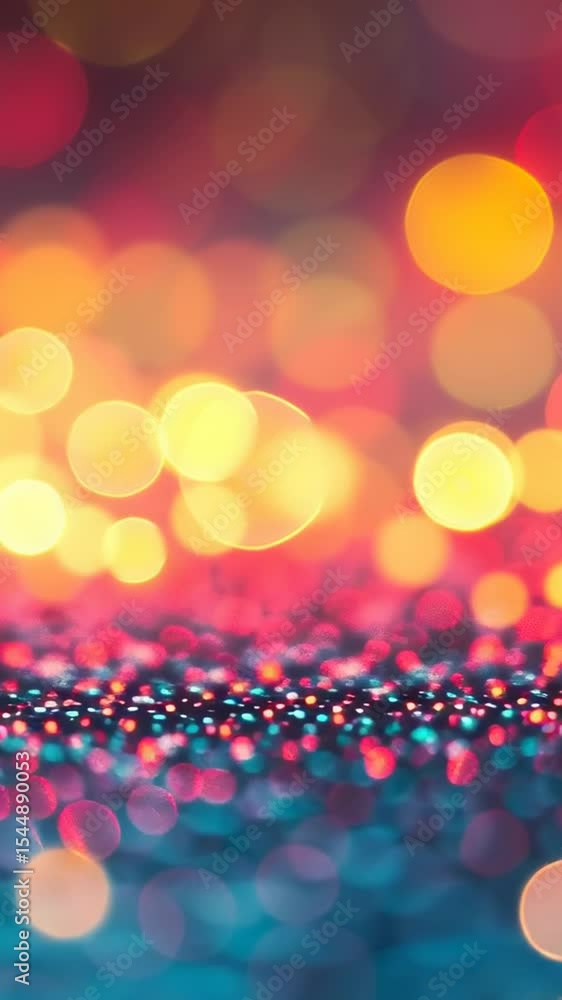 Poster a mesmerizing display of colorful bokeh lights illuminates the night, enhancing the atmosphere of a 