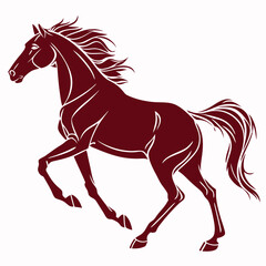 silhouette horse on white background 