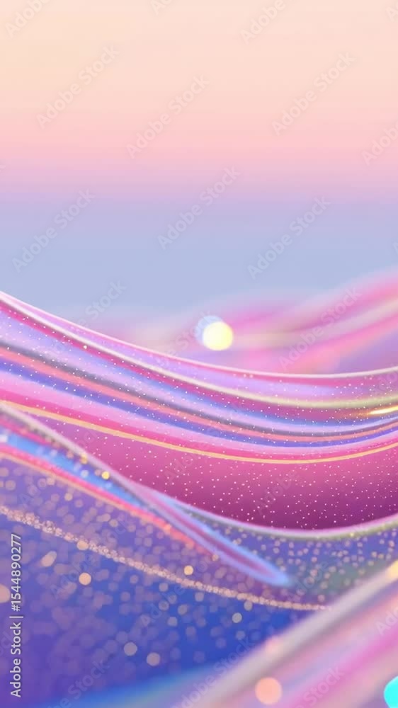 Poster colorful waves reflect soft light, creating a tranquil and enchanting environment during twilight ho
