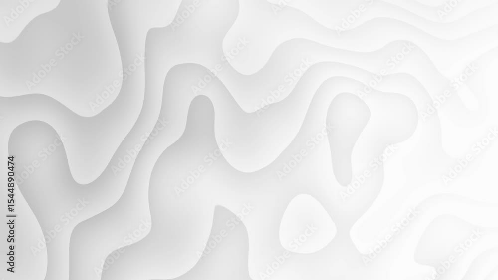 Poster abstract animated background with white marble shapes in flowing motion, creating a soft artistic li