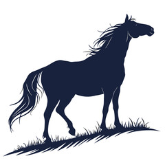 silhouette horse on white background 