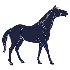 silhouette horse on white background 