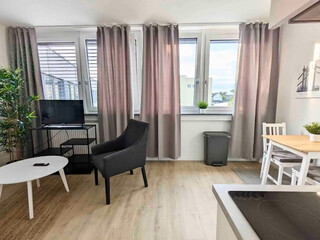 Modern luxury apartment interior in minimal scandinavian style, 3d rendering