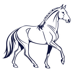 silhouette horse on white background 