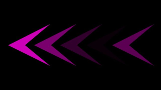 animated purple arrow showing directions on black background.