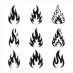 Fire Flame Silhouette Vector Pack Featuring Minimal Forgiveness Concept