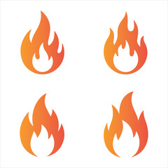Curved Flame Vector Icons Expressing Spiritual Forgiveness and Emotion