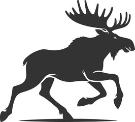 Forest animal moose vector black illustration silhouette