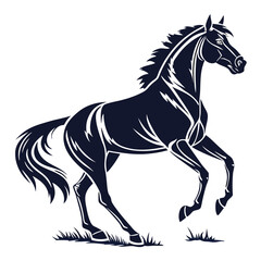 silhouette horse on white background 