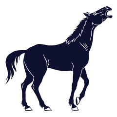 silhouette horse on white background 