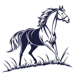 silhouette horse on white background 