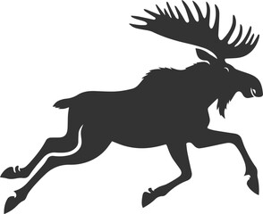 Fototapeta premium Forest animal moose vector black illustration silhouette