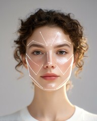 personalized AI self care A close-up portrait of a woman with facial lines, showcasing beauty and skincare concepts.