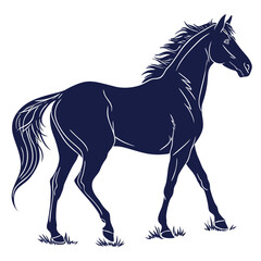 silhouette horse on white background 