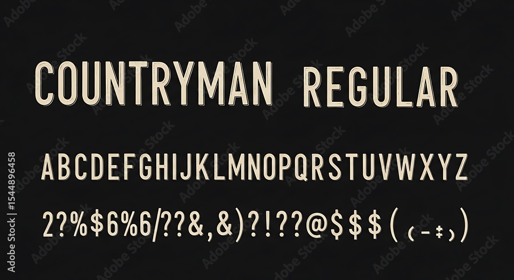 Fototapete display of full alphabet and symbols in simple lettering on dark background