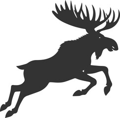 Forest animal moose vector black illustration silhouette